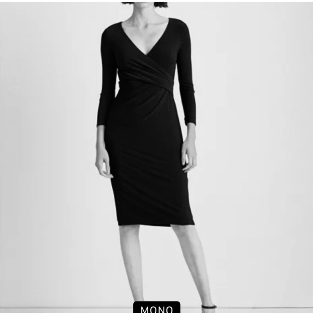 Lauren Ralph Lauren Women Jersey long sleeve dress size 2  black